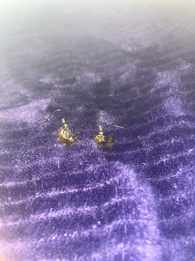 Gold butterfly earrings