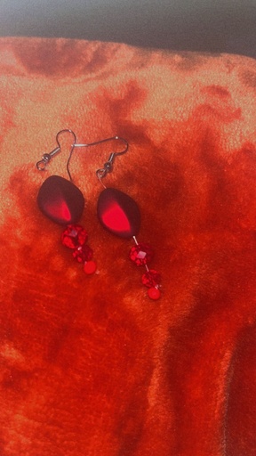 red dangle earrings
