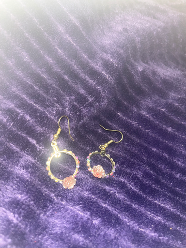Gold rose earrings (custom made)