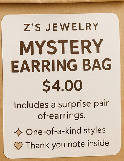 Mystery earring bag